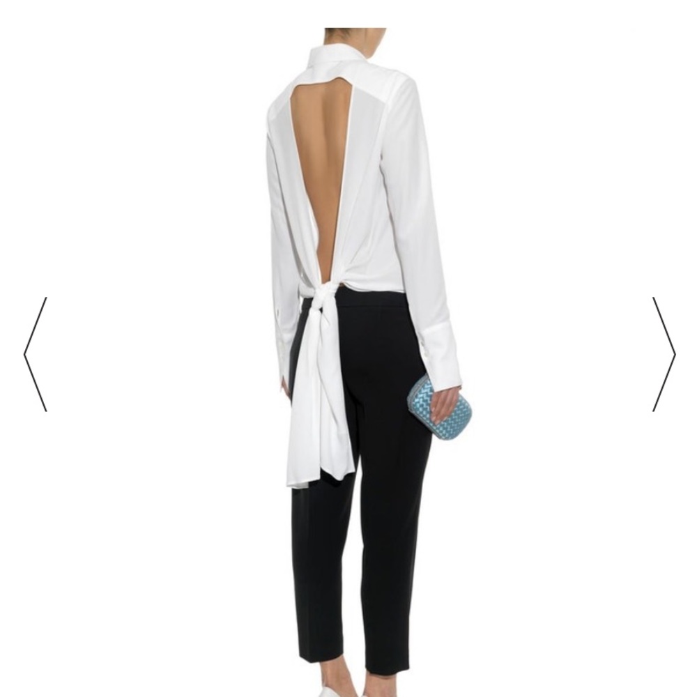 OSMAN Open-Back Crepe Shirt White - Picture 1 of 10